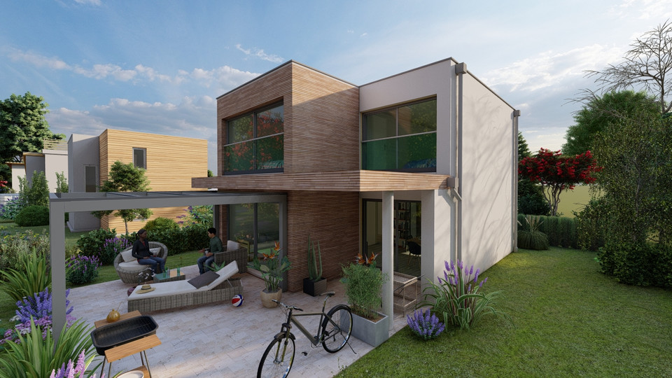 Entwicklung Kleingartenwohnhaus - Fassadengestaltung - optimierte Raumgestaltung - 7 cm Regel