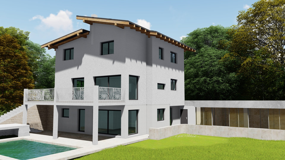 Einfamilienhaus im Wienerwald: Entwurfs-, Einreichplanung und 3D-Visualisierung 