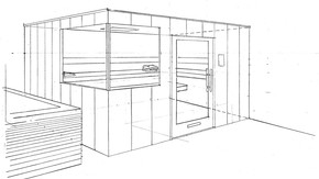 Gruber Sauna - handgezeichnete Perspektiven